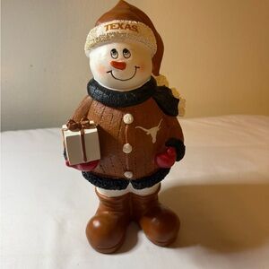 Texas Longhorns Snowman Holiday Figurine